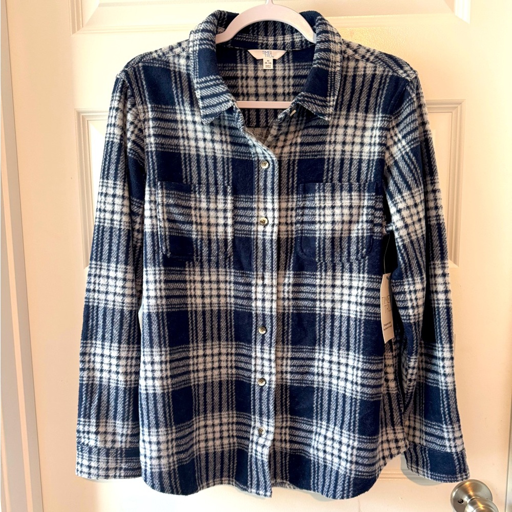 Fuzzy Plaid Button Down Shirt